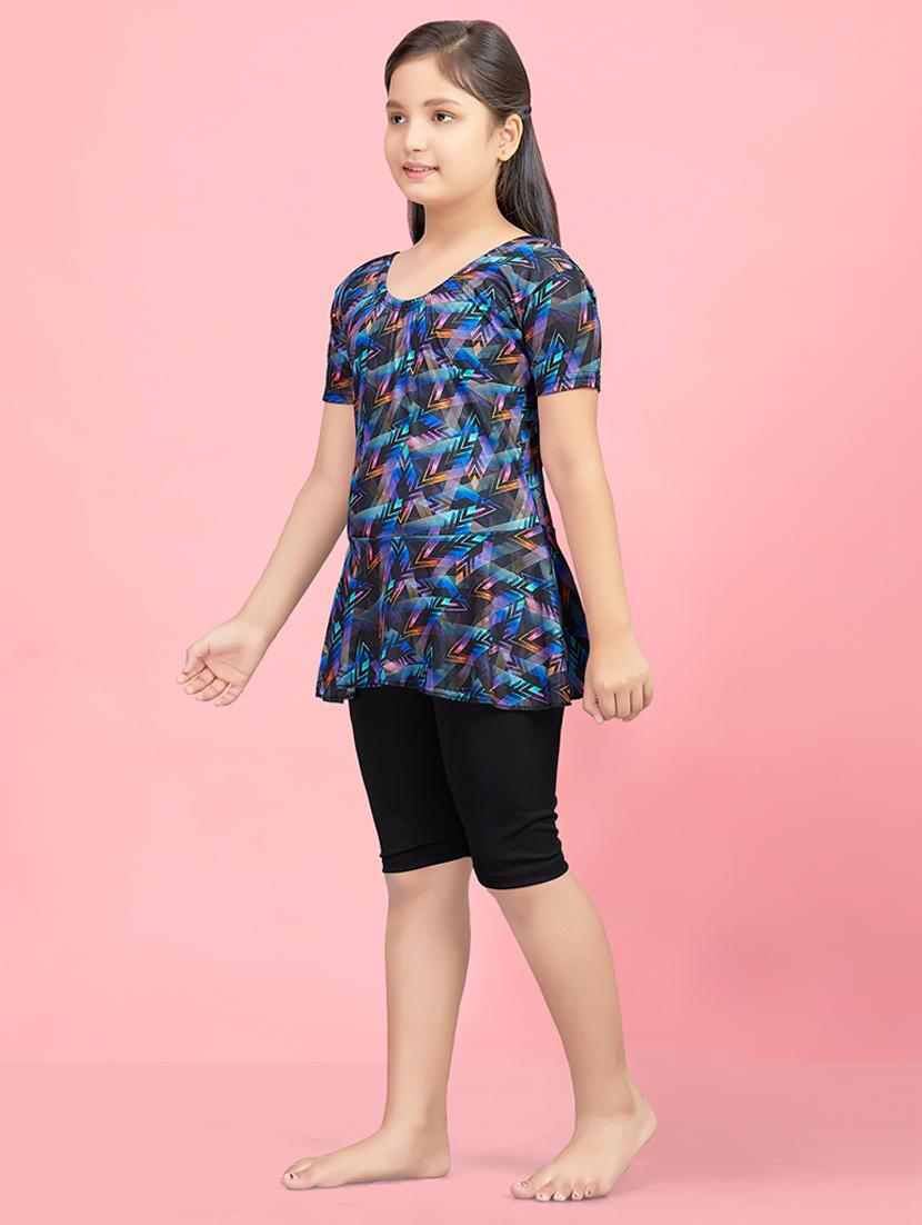 girls round neck printed functional swimsuits - 21350706 - Zoom Image - 2