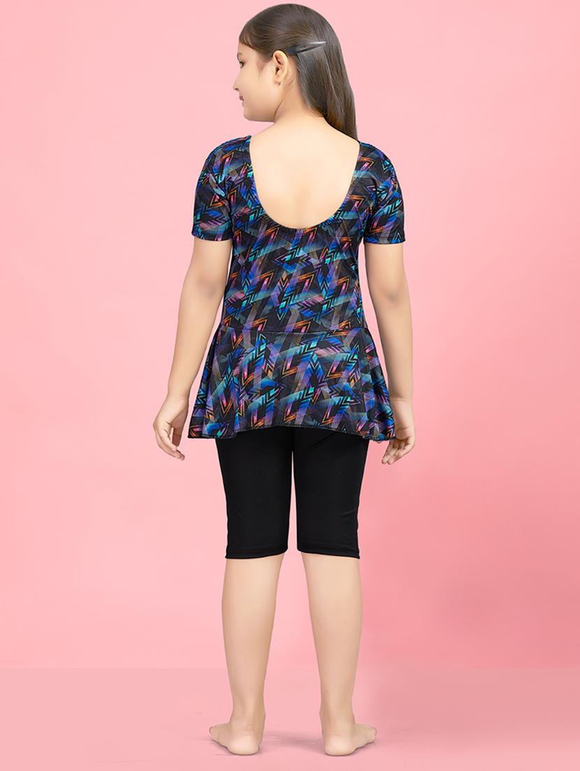 girls round neck printed functional swimsuits - 21350706 - Standard Image - 3