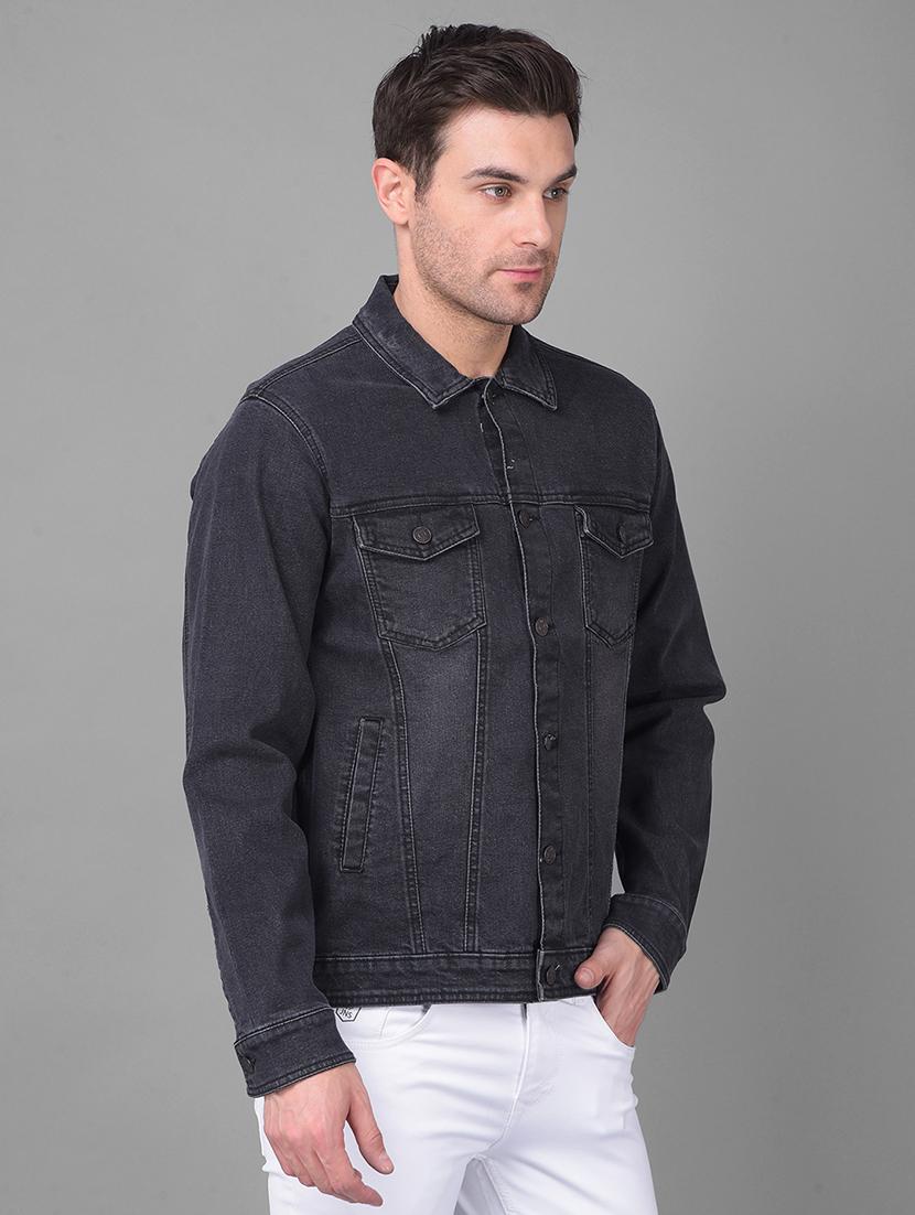men charcoal long sleeve denim jacket - 21351135 - Zoom Image - 2