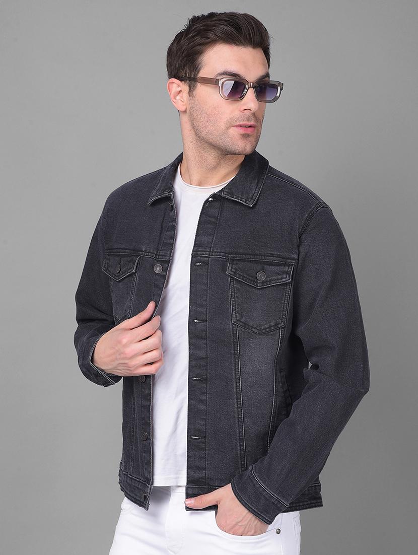 men charcoal long sleeve denim jacket - 21351135 - Zoom Image - 4