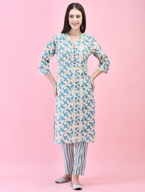 women three quarter sleeve kurta pant with dupatta set - 21353688 - Very Small Image - 1