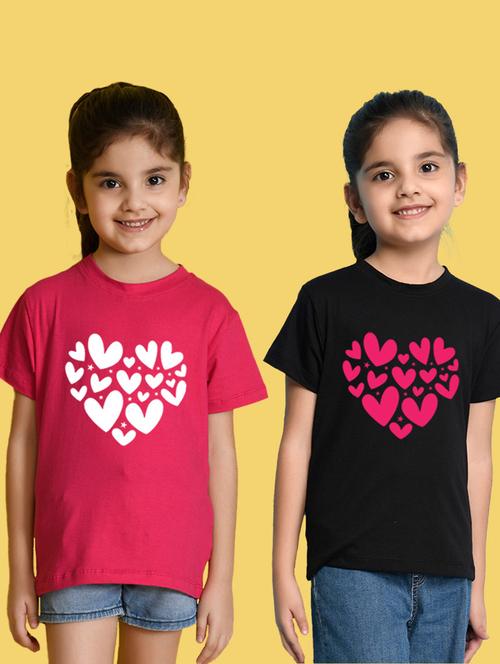 girl front printed multi colored tee combo - 21355084 - Very Small Image - 1