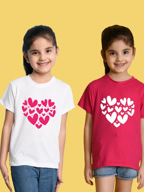 girl front printed multi colored tee combo - 21355085 - Very Small Image - 1