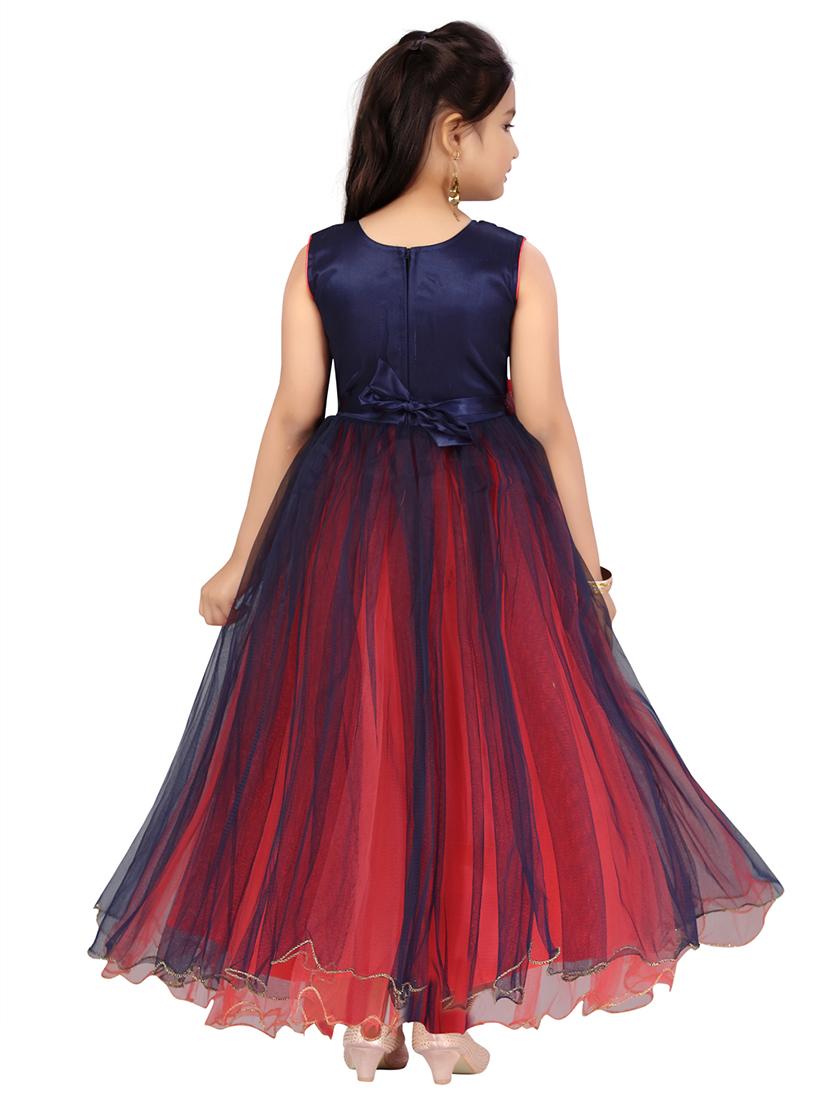 girls round neck party gown - 21356474 - Standard Image - 2