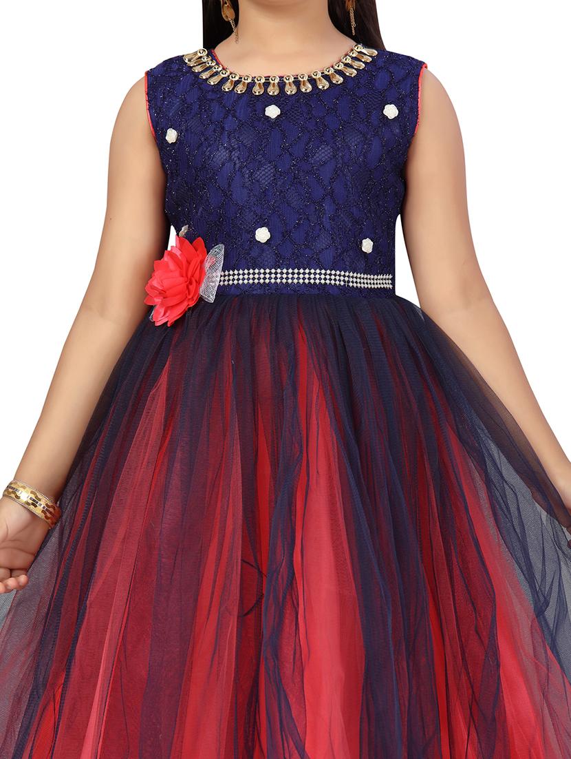 girls round neck party gown - 21356474 - Standard Image - 3