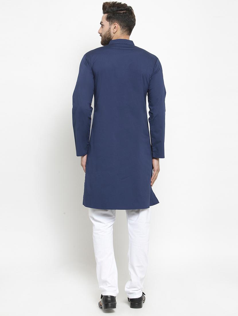 men solid cotton long kurta - 21360184 - Zoom Image - 2