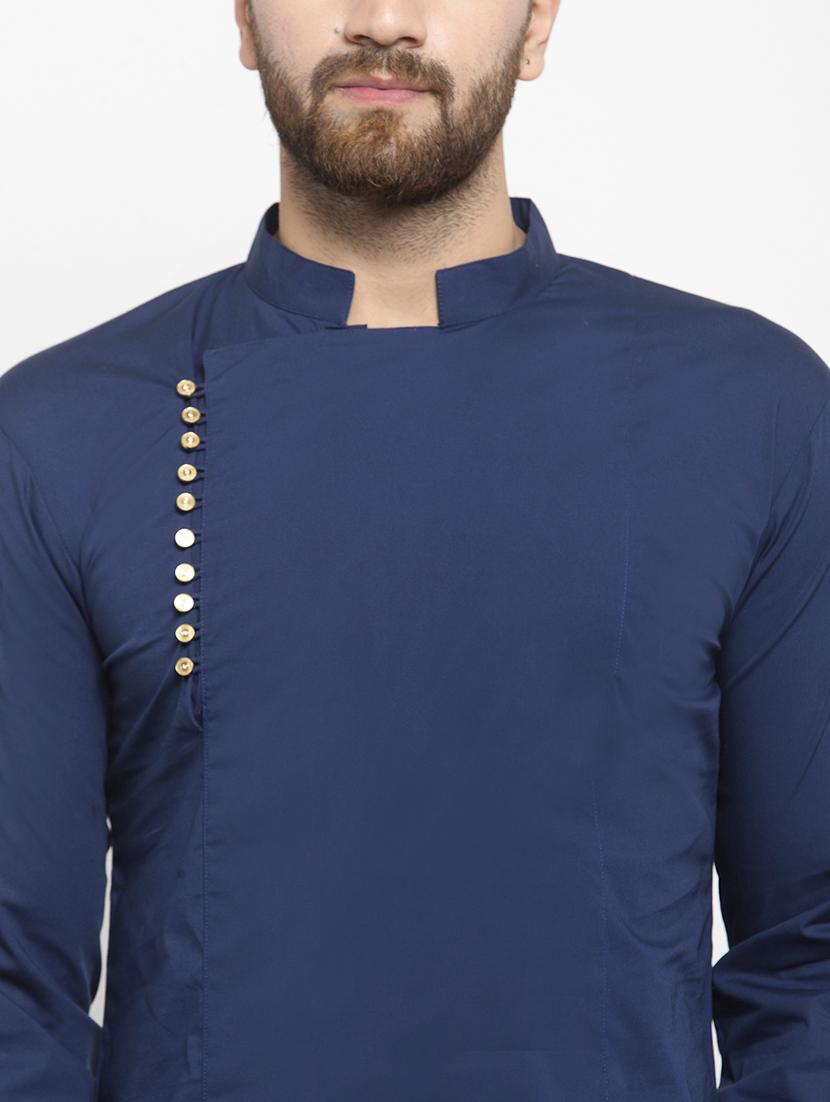 men solid cotton long kurta - 21360184 - Zoom Image - 3