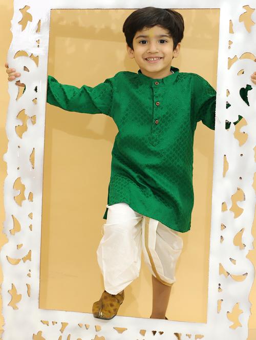 boys self design dhoti kurta set - 21368862 -  Standard Image - 0