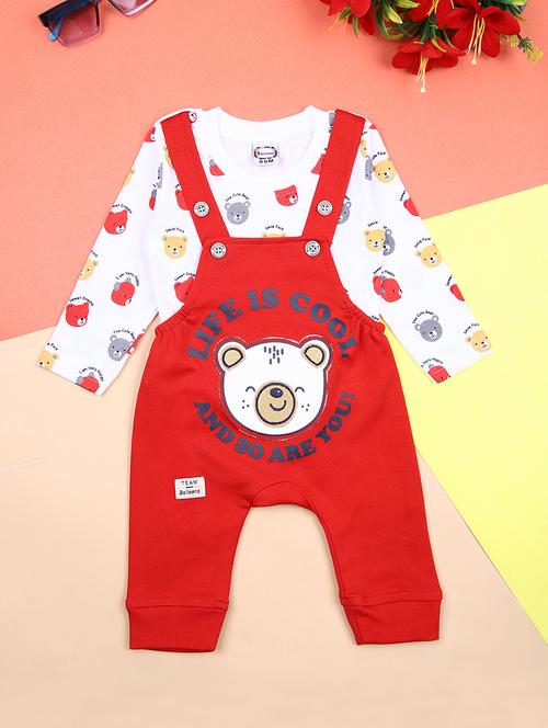 boys printed long sleeves t-shirt & dungaree set - 21369752 - Very Small Image - 1