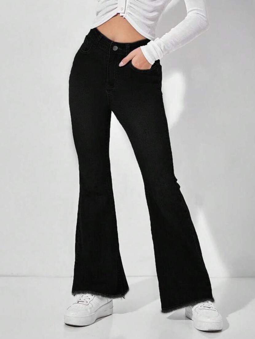 women solid high rise bootcut jeans - 21370333 - Zoom Image - 0