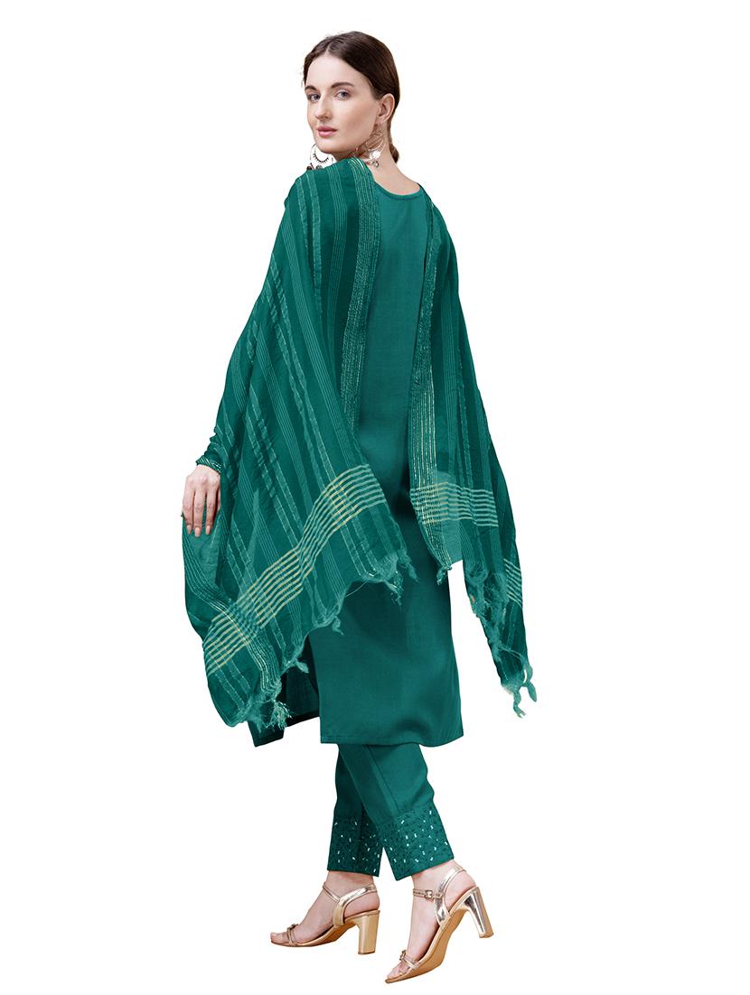 women three quarter sleeve suit set - 21371637 - Standard Image - 2