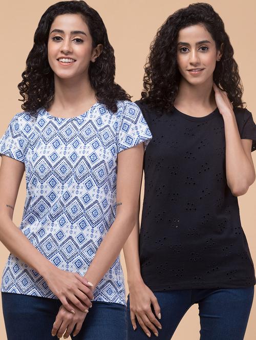 women printed multi colored combo t-shirt - 21374435 - Very Small Image - 1