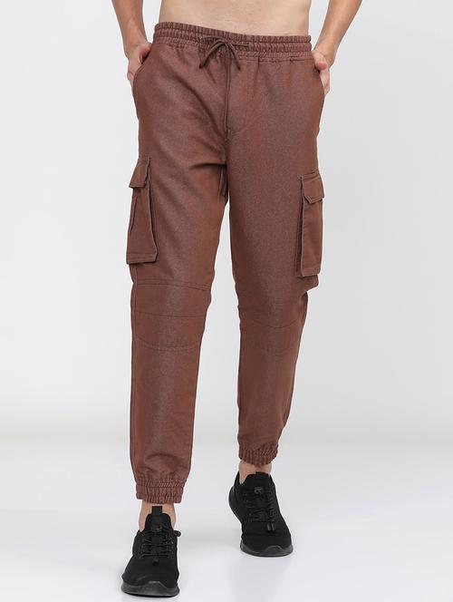 men mid rise solid cargos - 21375653 - Very Small Image - 1