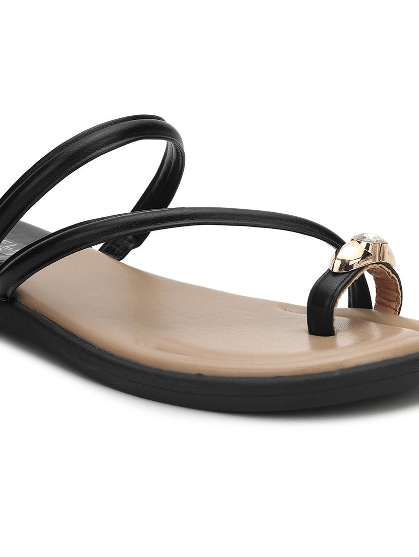 women black slip on sandal - 21384947 - Standard Image - 5