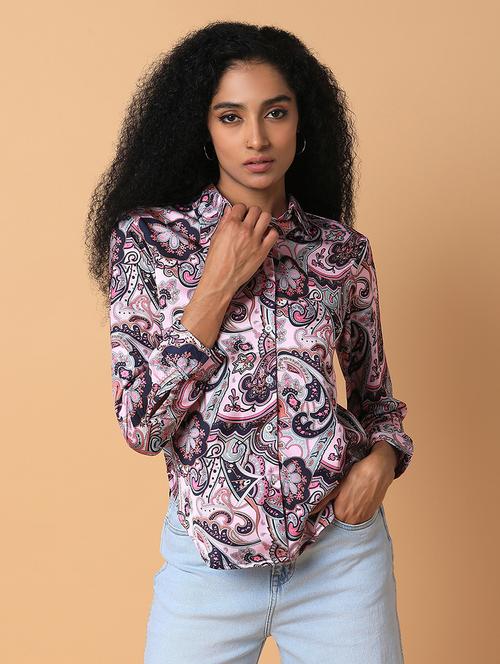 women pink printed long sleeves regular shirt - 21387662 - Very Small Image - 1