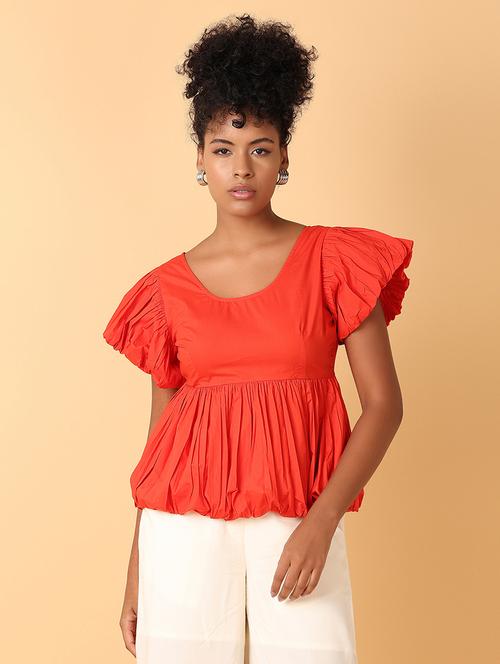 women red solid short sleeve top - 21389840 - Very Small Image - 1