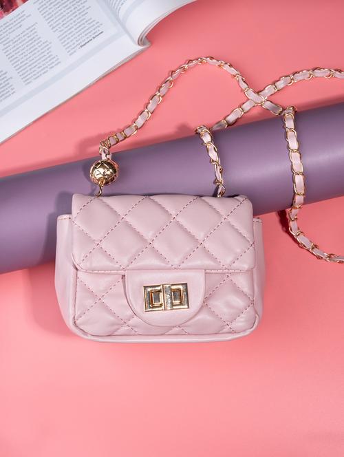 women pink pu sling bag - 21390818 - Very Small Image - 1