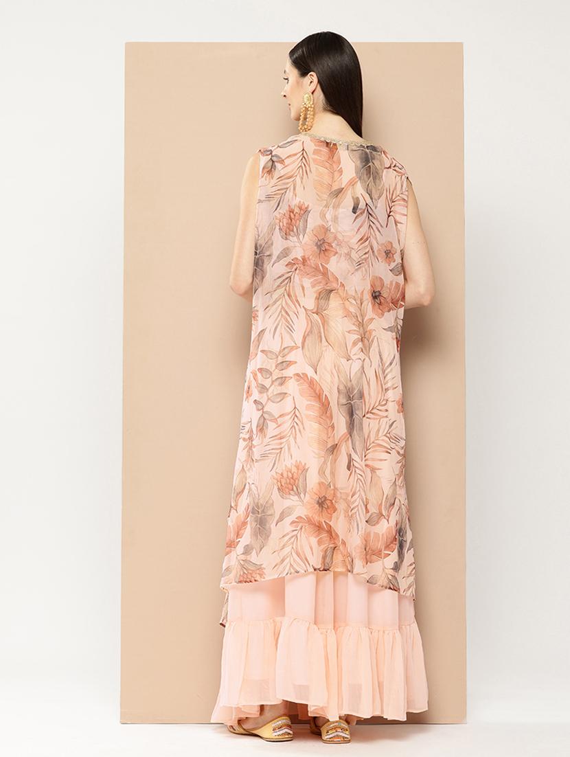 women peach floral printed fusion set - 21391245 - Standard Image - 3