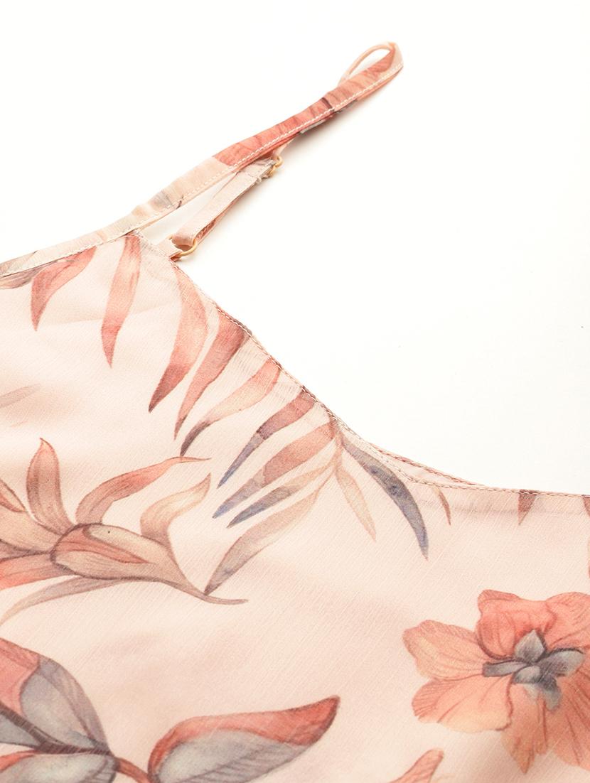 women peach floral printed fusion set - 21391245 - Zoom Image - 5