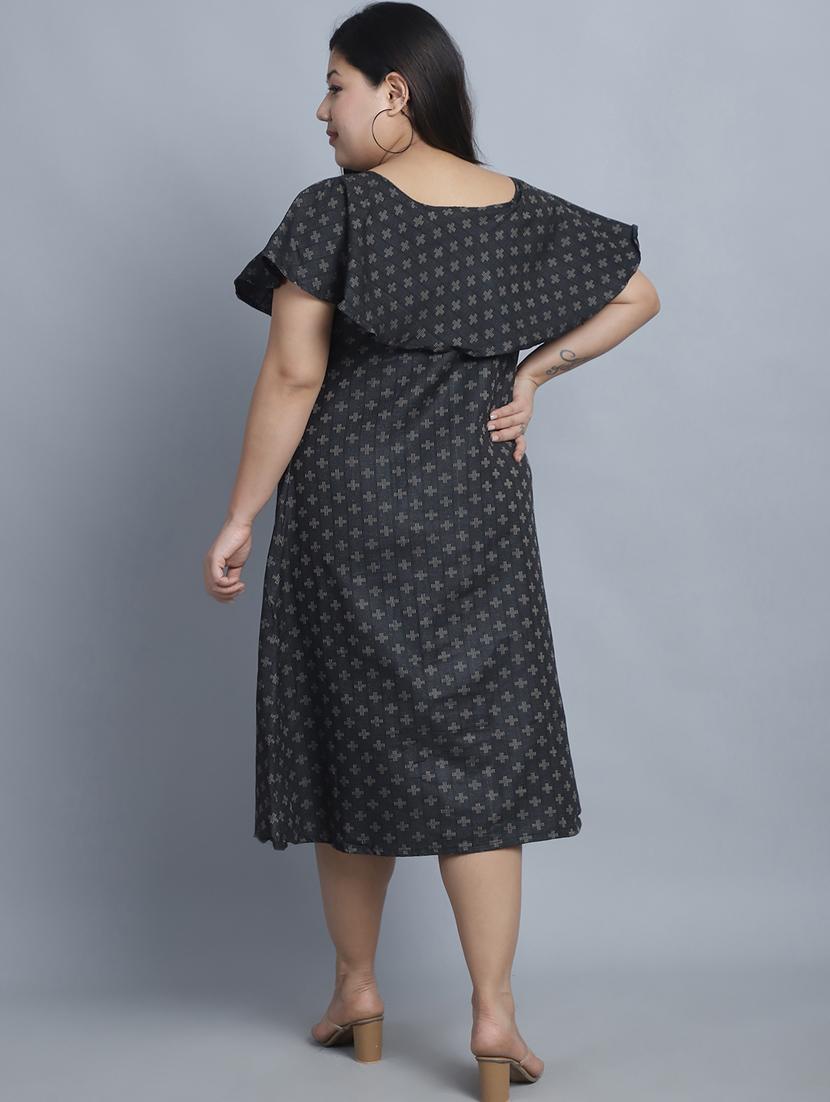 women self design short sleeves a-line dress - 21391632 - Zoom Image - 3