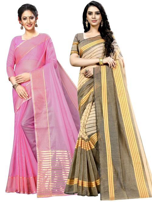 pack of 2 handloom saree with blouse - 21396984 - Very Small Image - 1