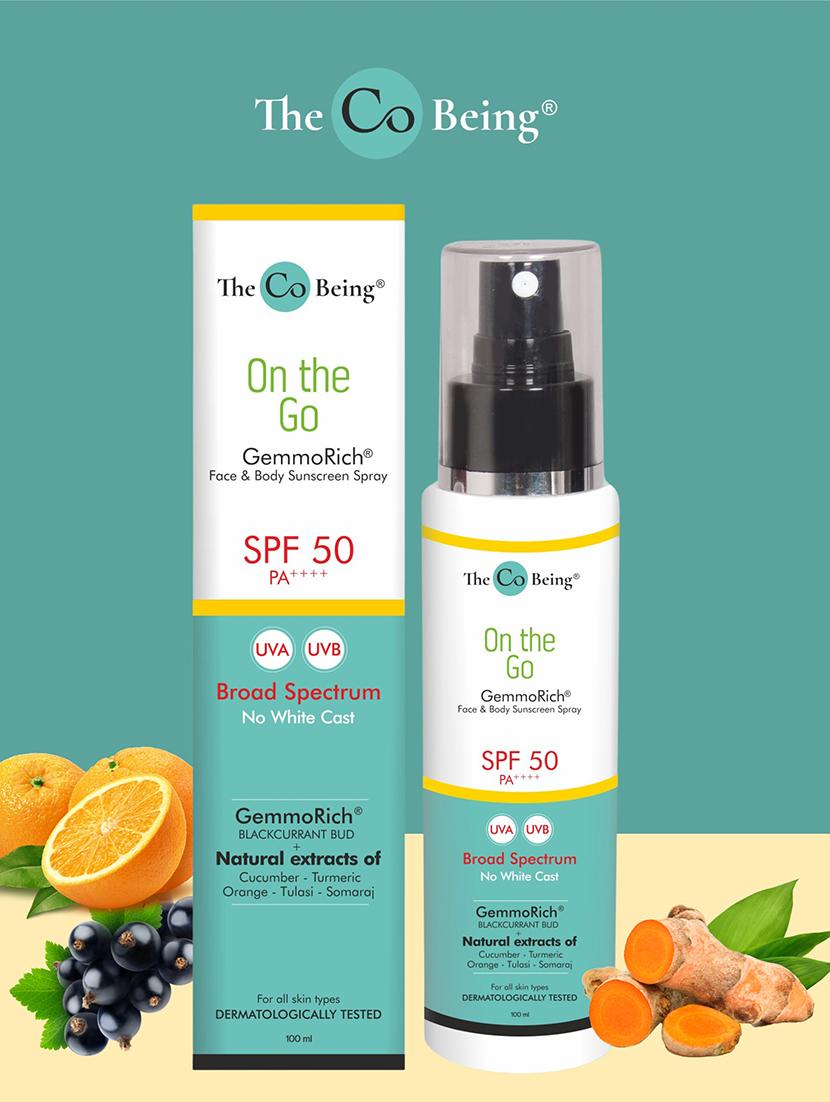 all natural sunscreen spray |spf 50 pa++++ | 100 ml | blackcurrant, cucumber & orange