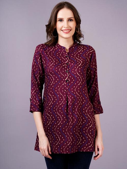 women three quarter sleeve straight kurti - 21400616 -  Standard Image - 0