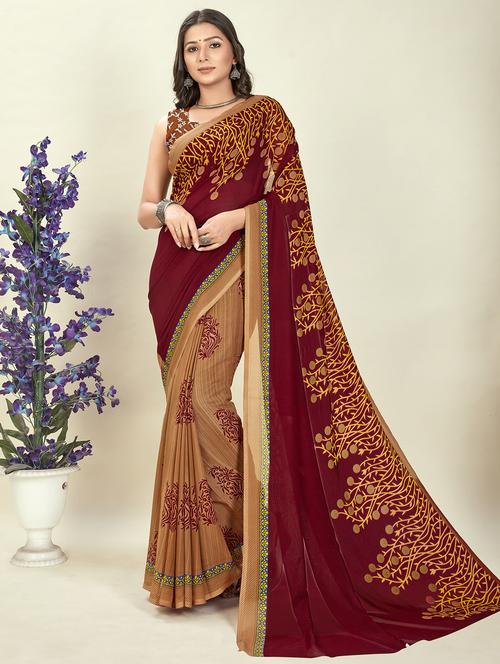 women printed saree with blouse - 21408705 - Very Small Image - 1
