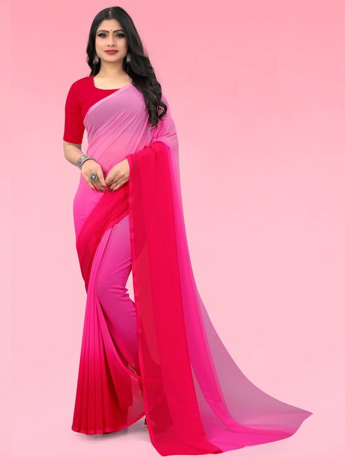 women casual wear georgette saree with blouse - 21412903 - Very Small Image - 1