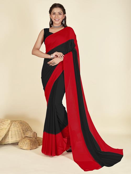 women casual wear georgette saree with blouse - 21413897 - Very Small Image - 1