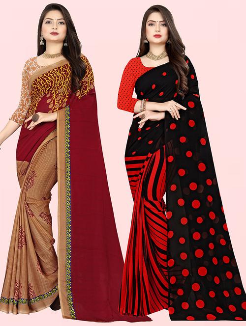 pack of 2 casual wear sarees with blouse - 21431873 - Very Small Image - 1