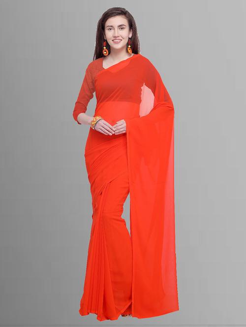women casual wear georgette saree with blouse - 21444116 - Very Small Image - 1