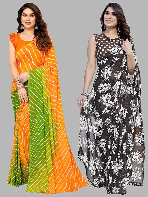 women pack of 2 casual wear combo saree with blouse - 21445670 - Very Small Image - 1