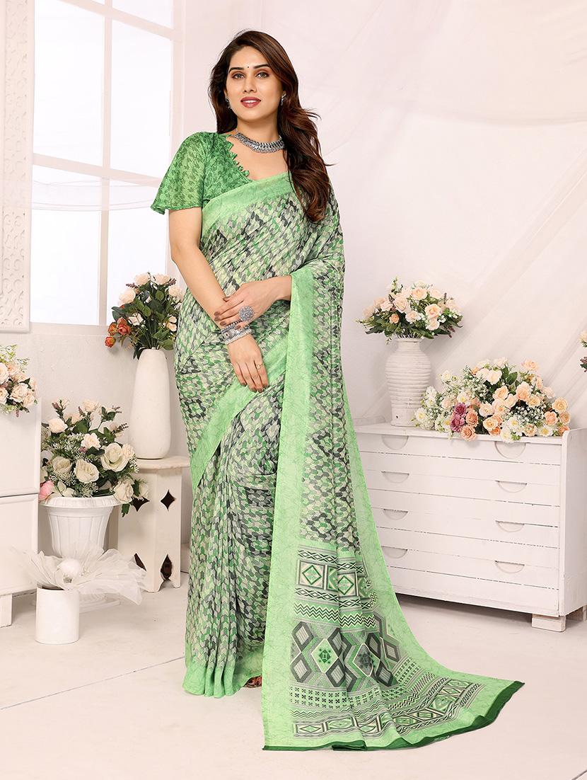 women printed casual wear saree with blouse - 21445872 -  Zoom Image - 0