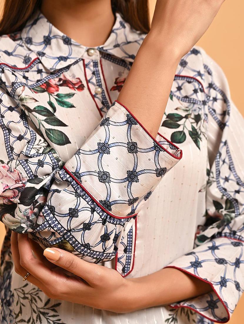 women floral printed a-line kurta - 21451580 - Standard Image - 4