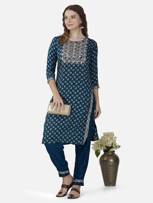 women embroidered kurta pant set - 21454686 - Very Small Image - 1