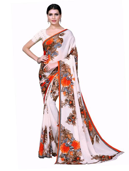 women printed casual wear saree with blouse - 21455241 - Very Small Image - 1