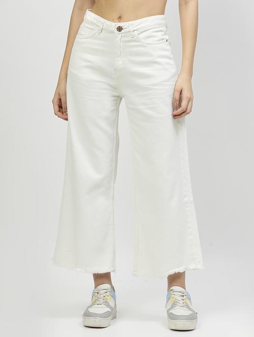 women white wide leg jean - 21456237 -  Standard Image - 0