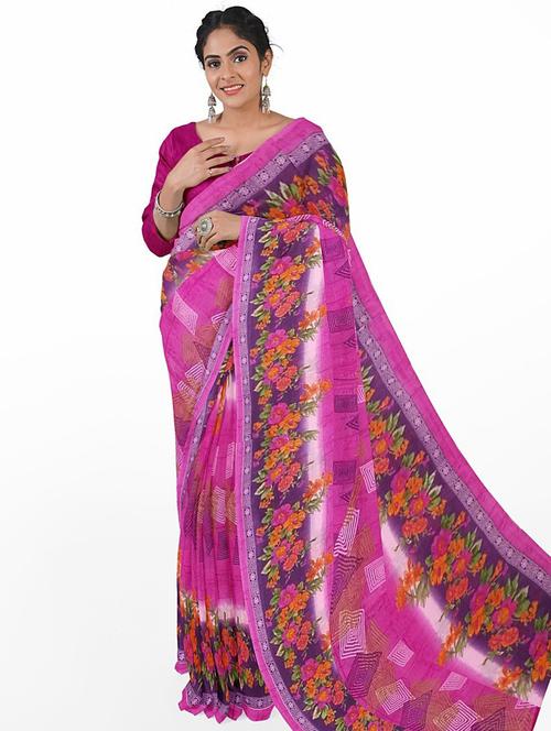 women printed casual wear saree with blouse - 21456686 - Very Small Image - 1