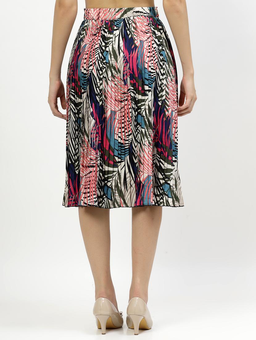 multicolored abstract printed a-line skirt - 21456845 - Standard Image - 3