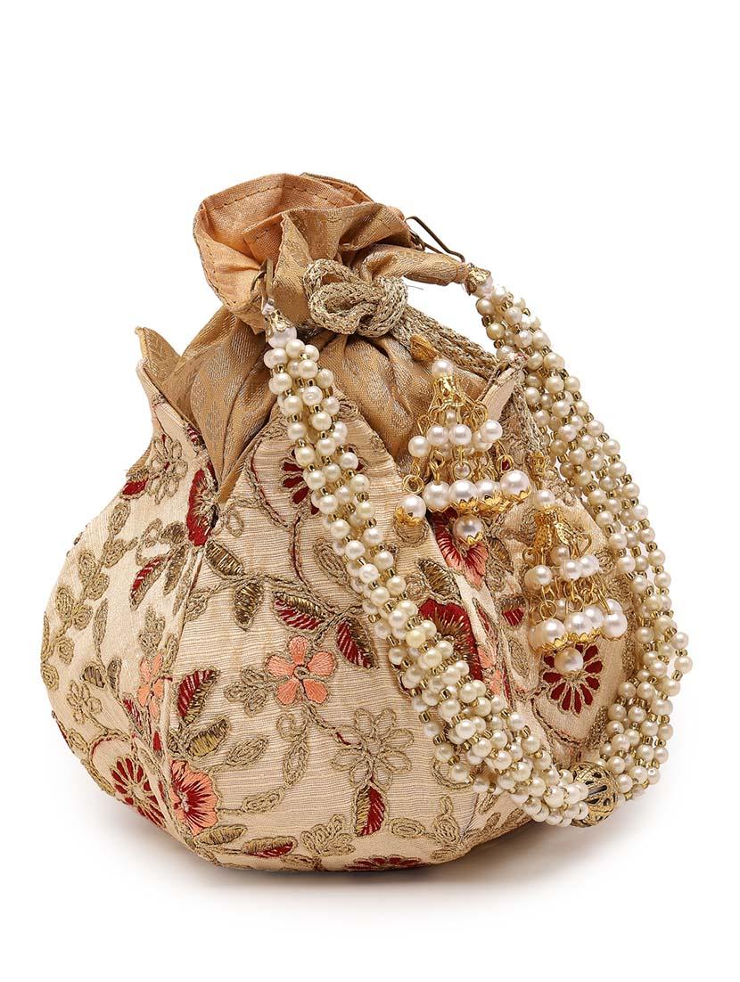 women beige embroidered potli - 21457519 - Standard Image - 4