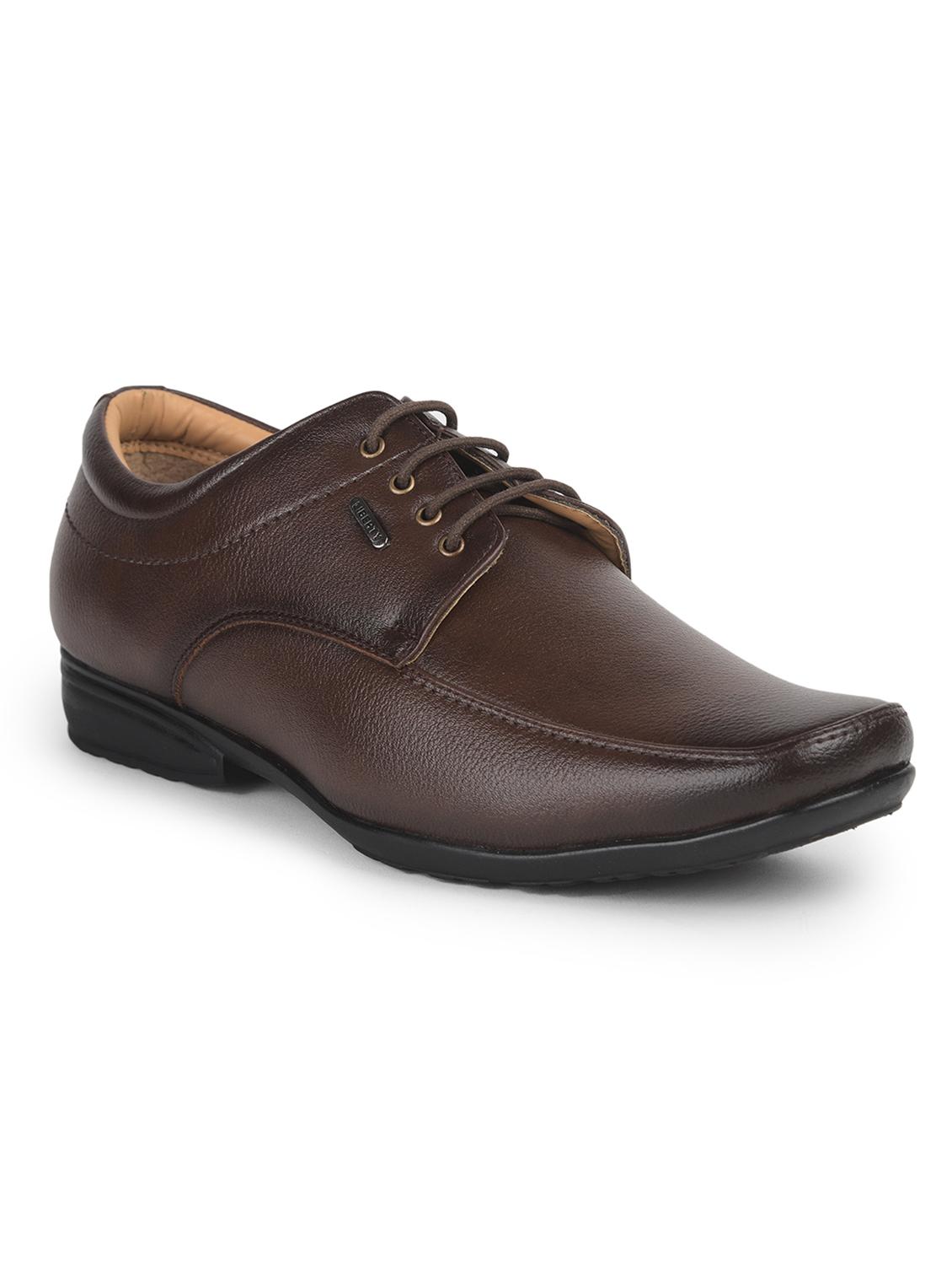 brown lace-up derby shoes