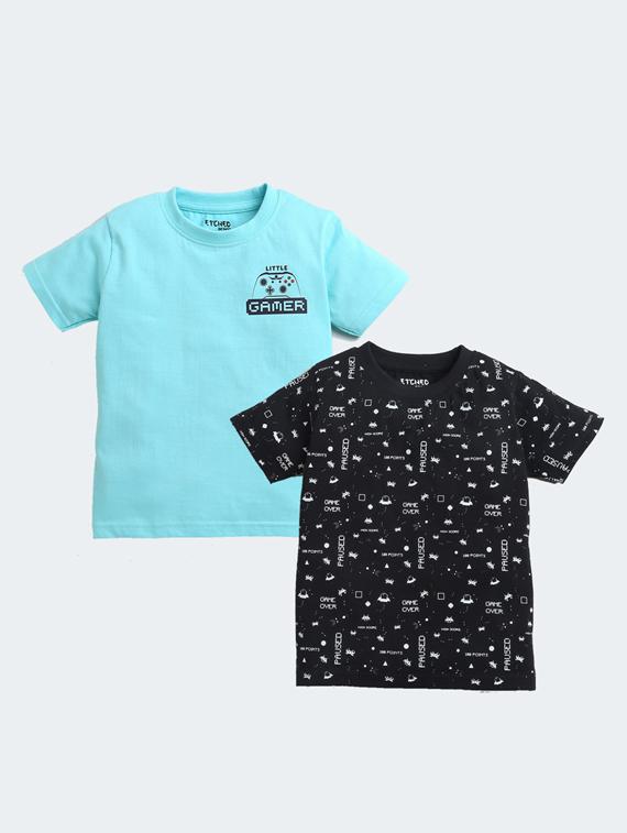 kids pack of 2 printed t-shirts