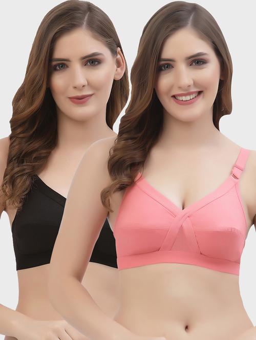Women Pack Of 2 Solid Regular Bra - 21470774 - Very Small Image - 1