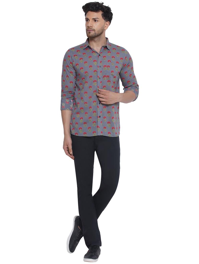men printed long sleeve cotton casual shirt - 21473554 - Standard Image - 5