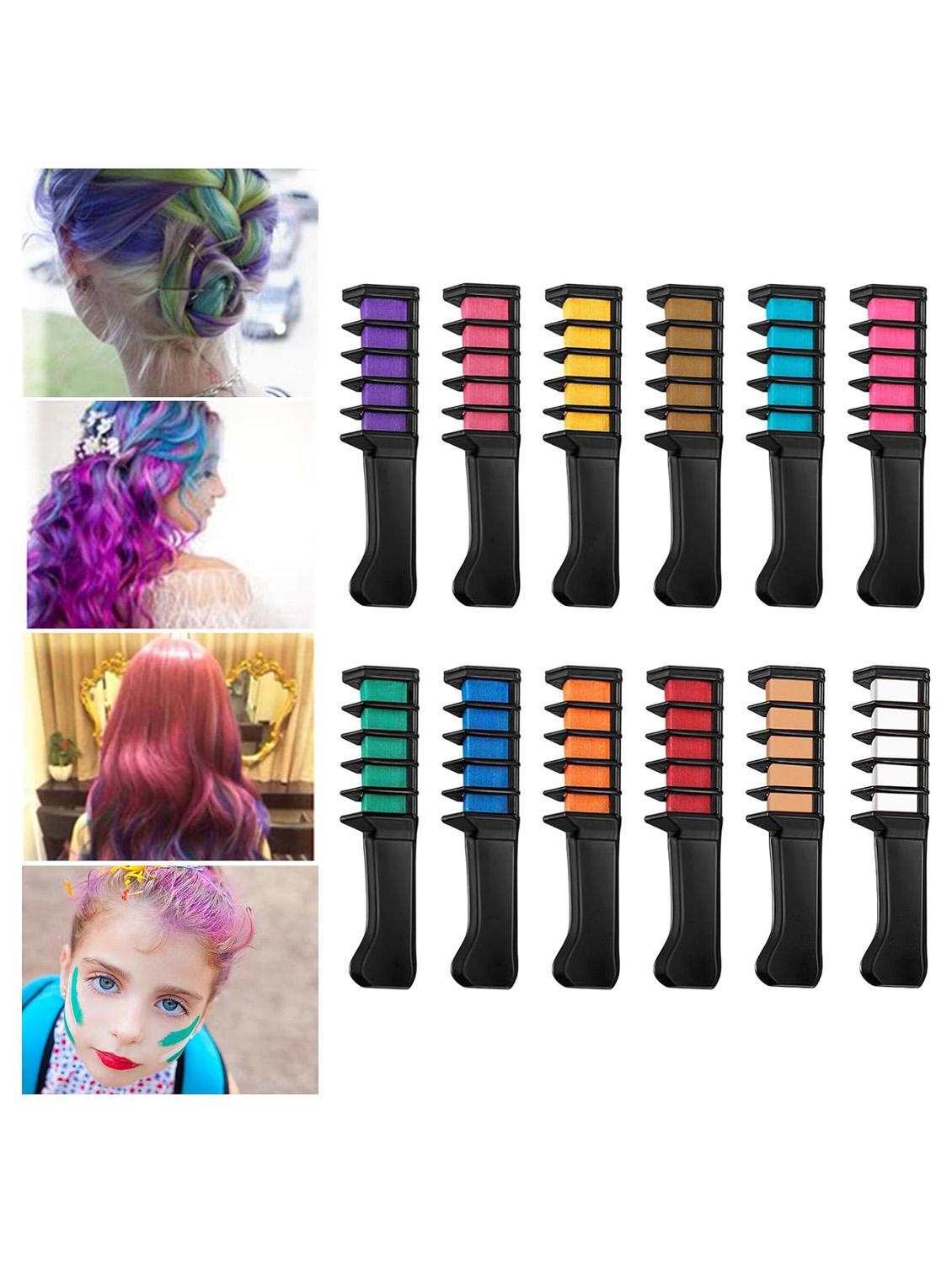 favon pack of 12 vibrant temporary hair color chalks for genx