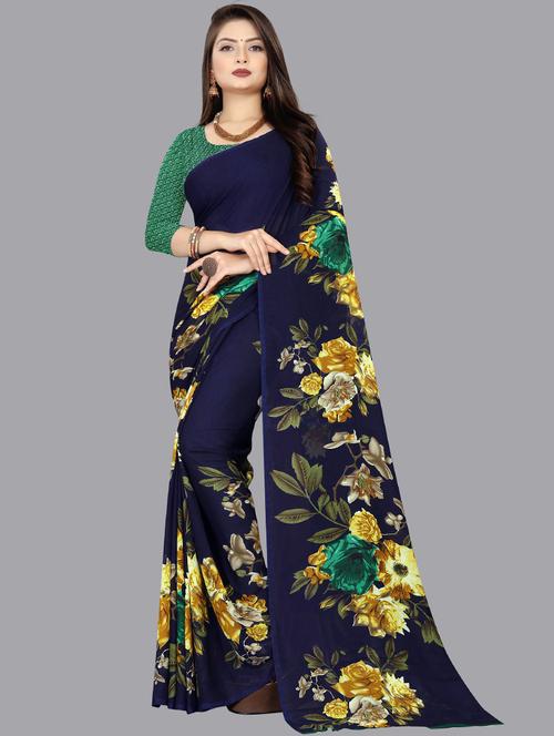 women pack of 2 casual wear combo sarees with blouse - 21473880 - Very Small Image - 1