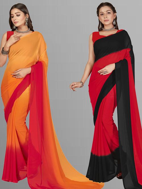 multi colored georgette ready to wear saree with blouse - 21480321 - Very Small Image - 1
