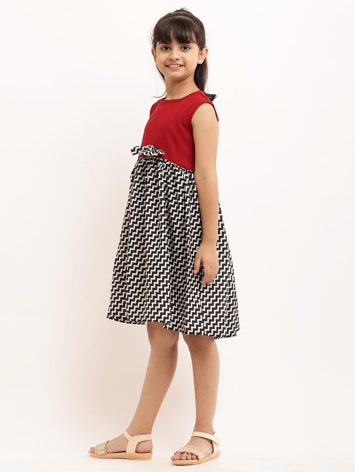 girl printed sleevless crepe frock - 21481092 - Standard Image - 2