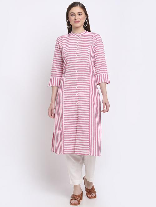 women pink kurta pant set - 21481534 - Very Small Image - 1